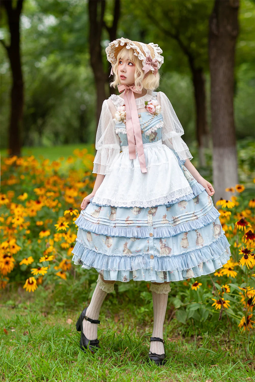 Wild Rabbit front button jumper skirt