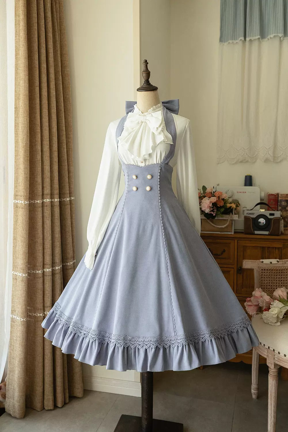 Classical 2way high waist jumper skirt