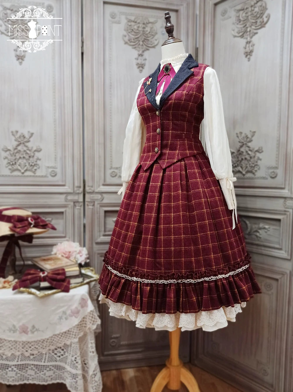 【予約販売】英国クラシカルロリィタ ウォームチェックハイウエストスカート