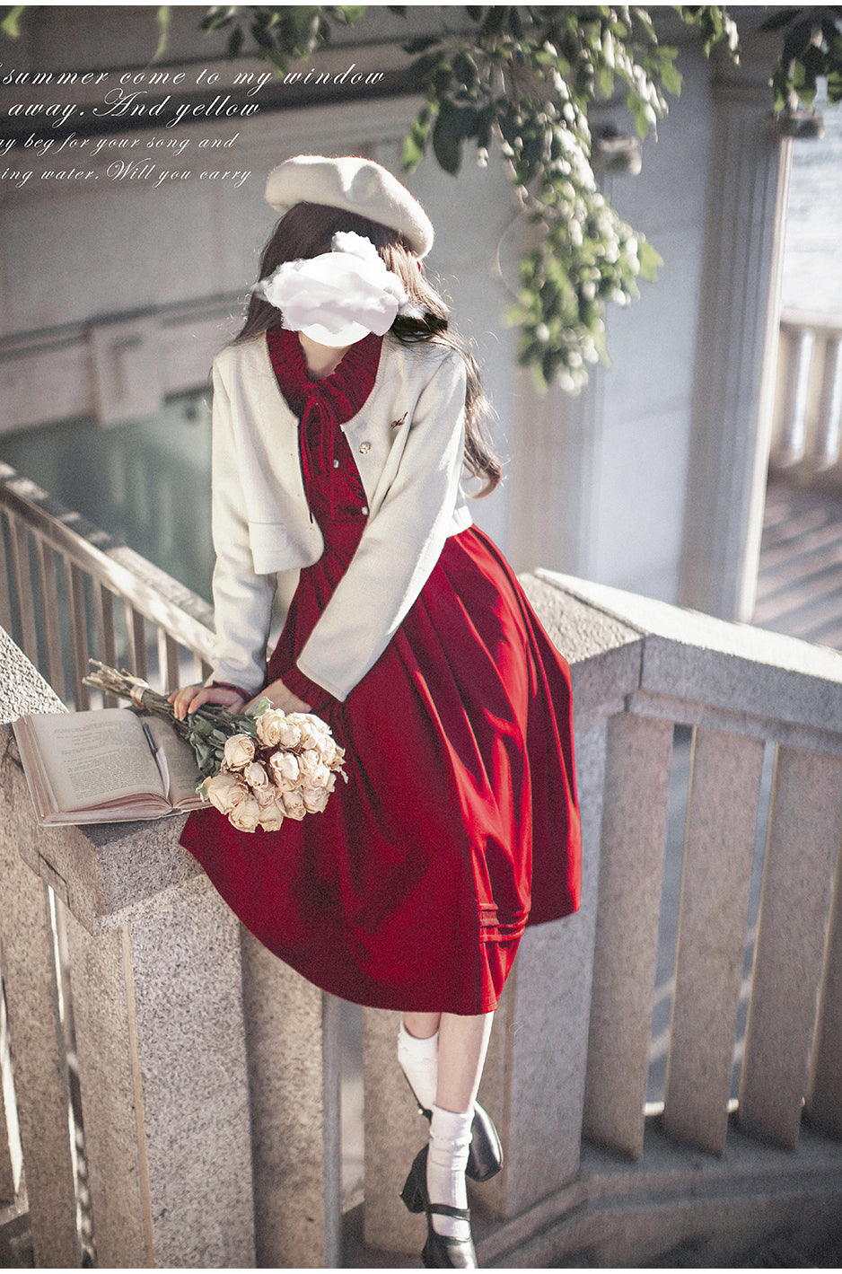 Winter Love Frill Gathered Dress Set