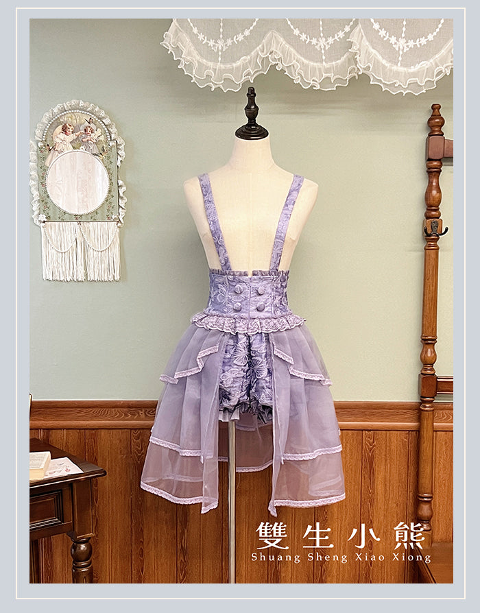 【受注予約4/28まで】Camellia Dream ヴェール付サスペンダーショートパンツ