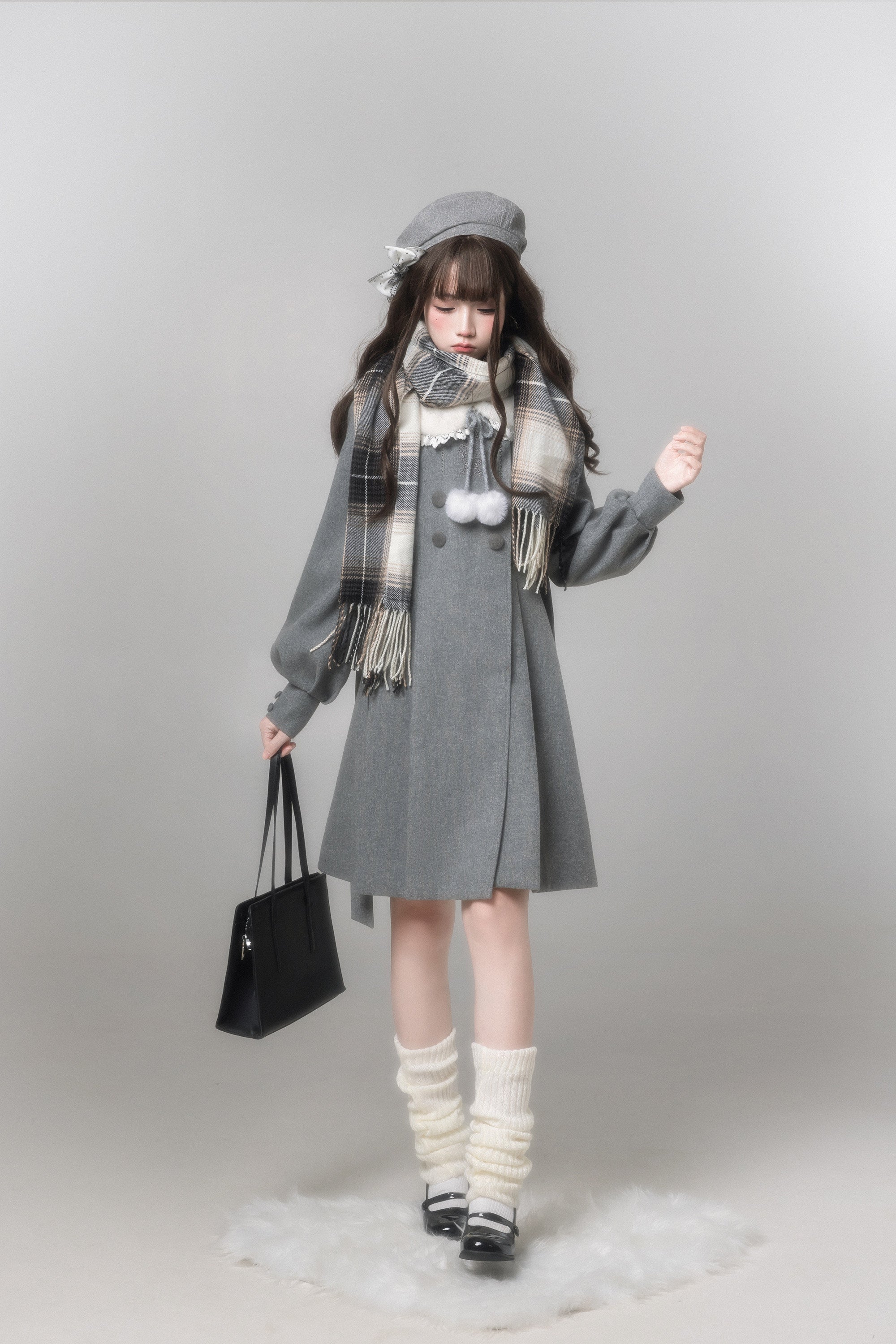 Miss Gray ふわふわ襟付きコート