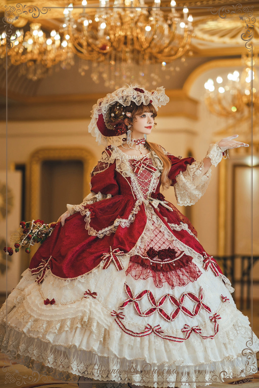 【受注予約6/26まで】Mirror Snow White プリンセスロングドレス・レッド