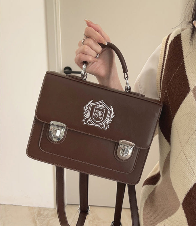 スクール風 ショルダーストラップ付3wayバッグ