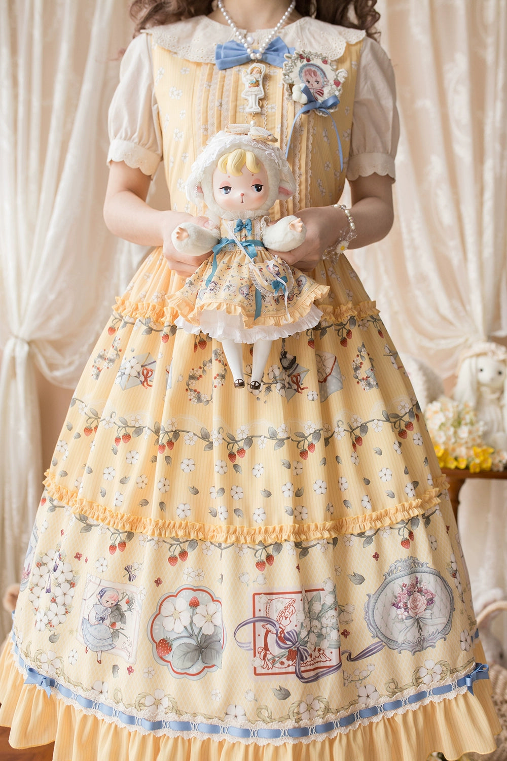 【予約販売】Sweetie Sheep プリントジャンパースカート