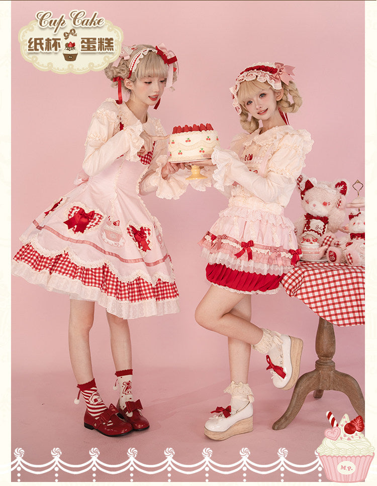 【受注予約1/26まで】Sweet Cup Cake ハートジャンパースカート
