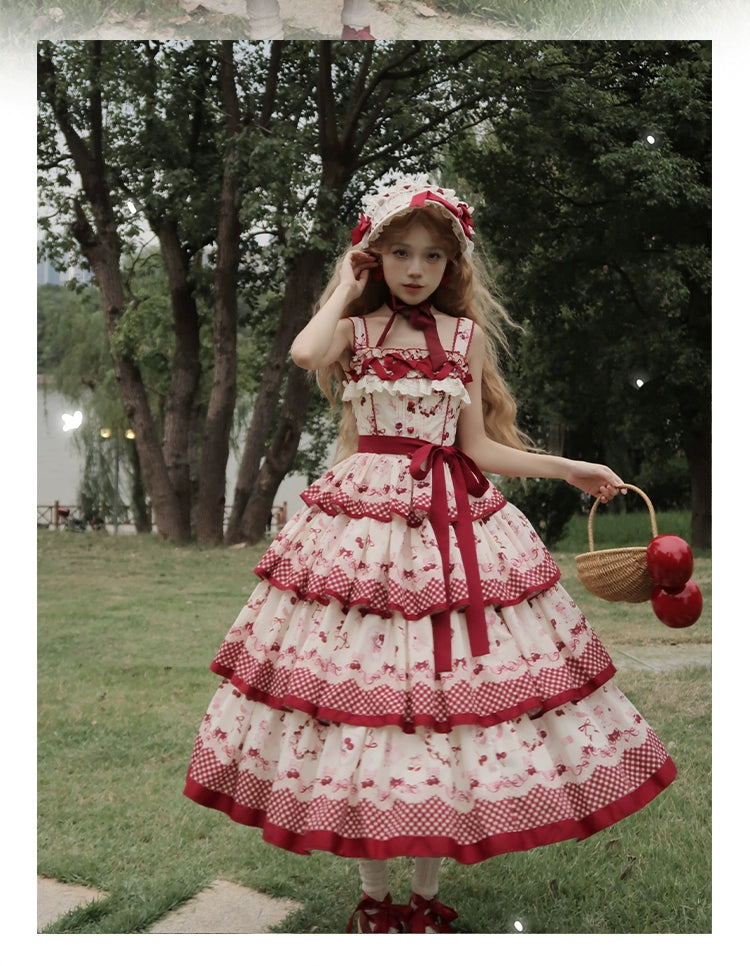 [Pre-orders available until 12/29] Ripe Cherry long jumper skirt