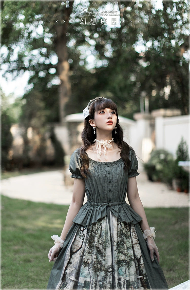 Fantasy Garden プリントワンピース