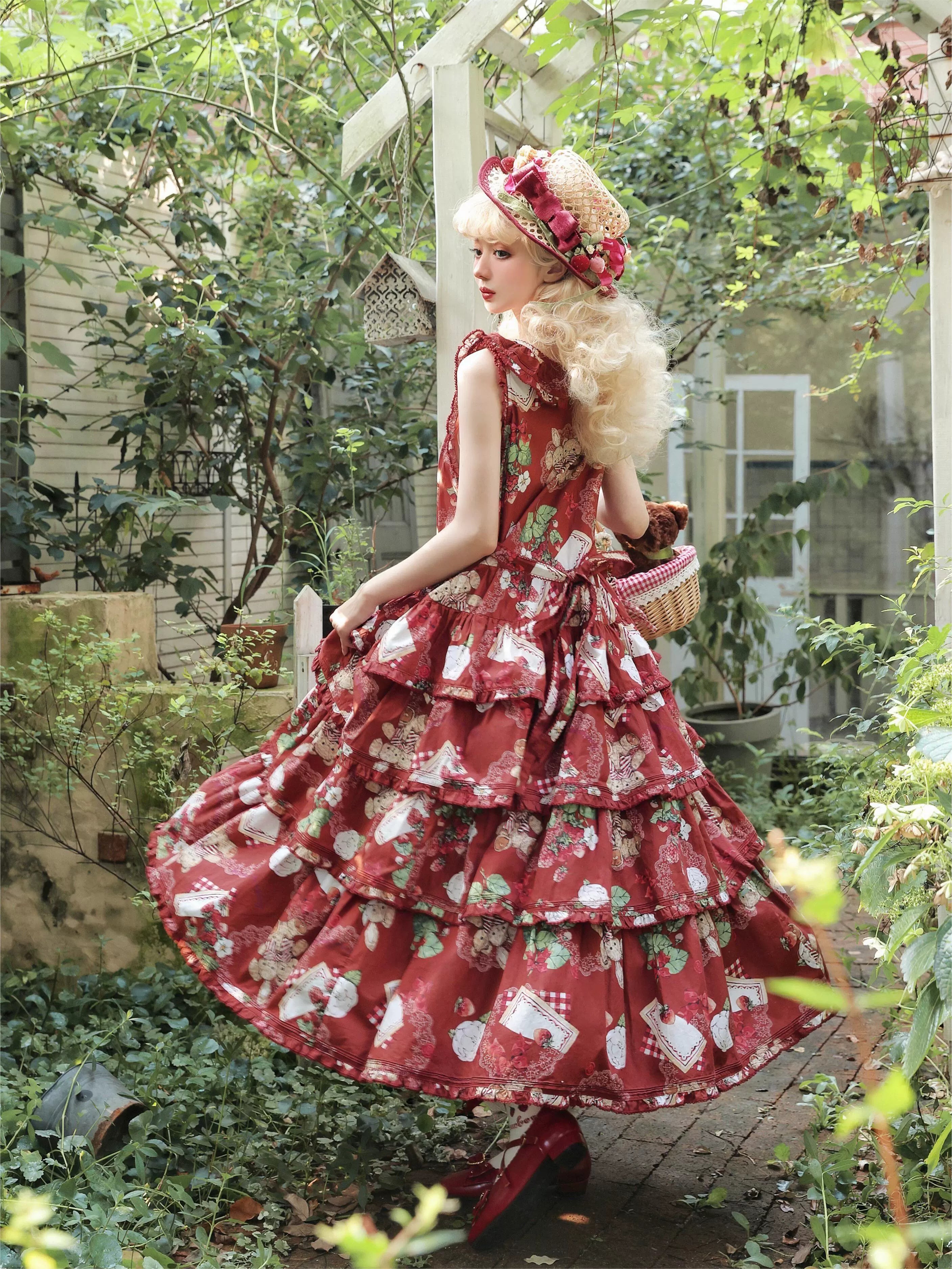 【再販・受注予約5/18まで】Camellia Berry ジャンパースカート ティアードタイプ・ショート丈