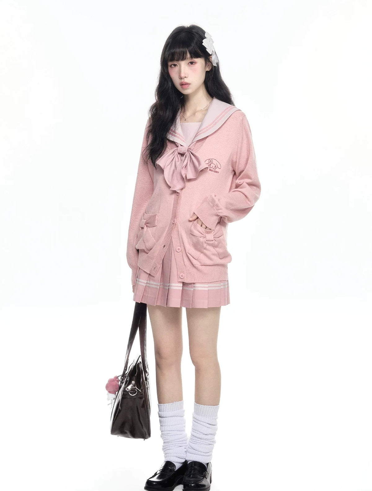 サンリオ マイメロディ ピンクのニットカーディガン
