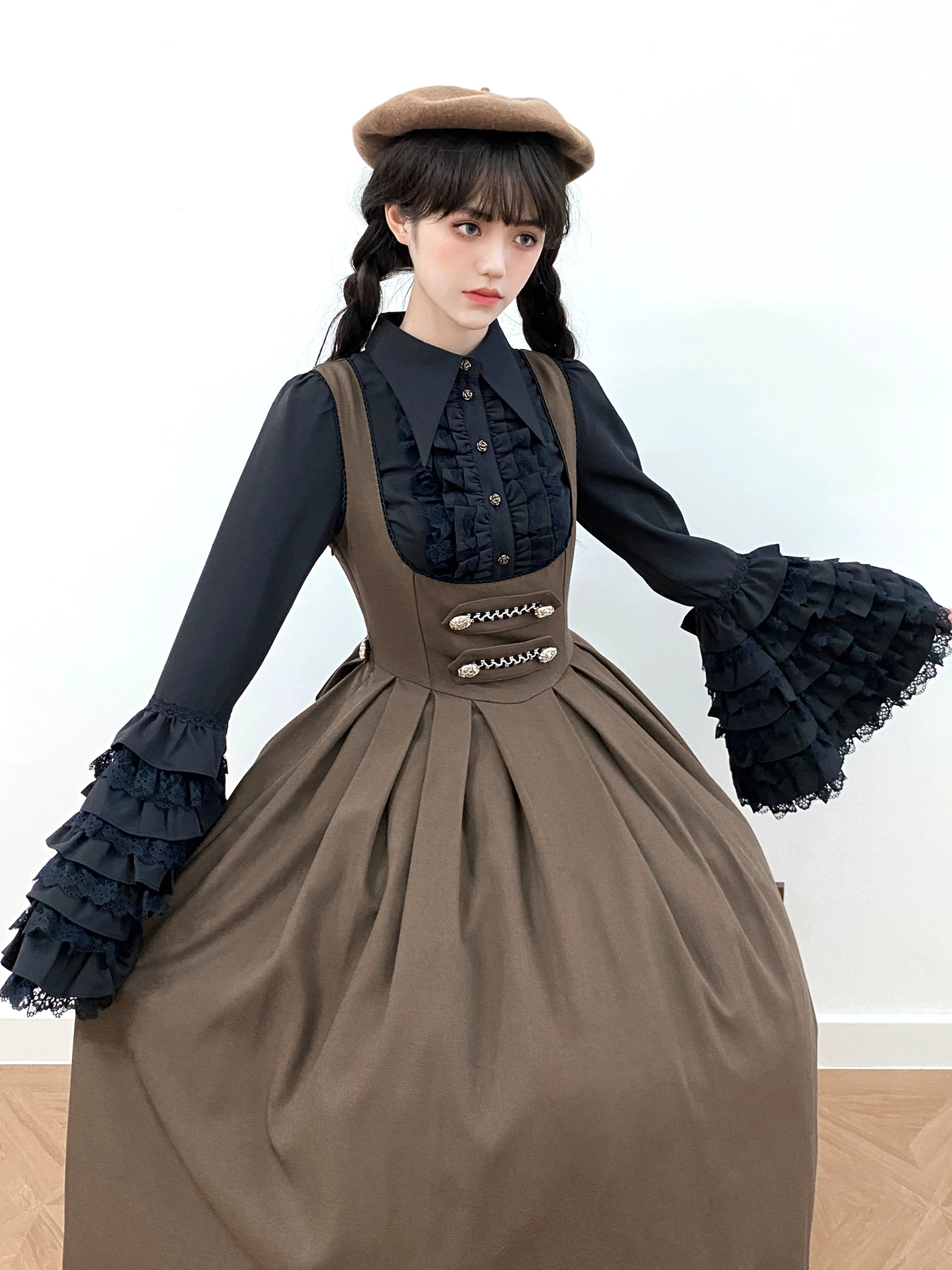 [Resale/Pre-orders available until 10/28] Bright Moon Corset Jumper Skirt, Plain Type [Brown]