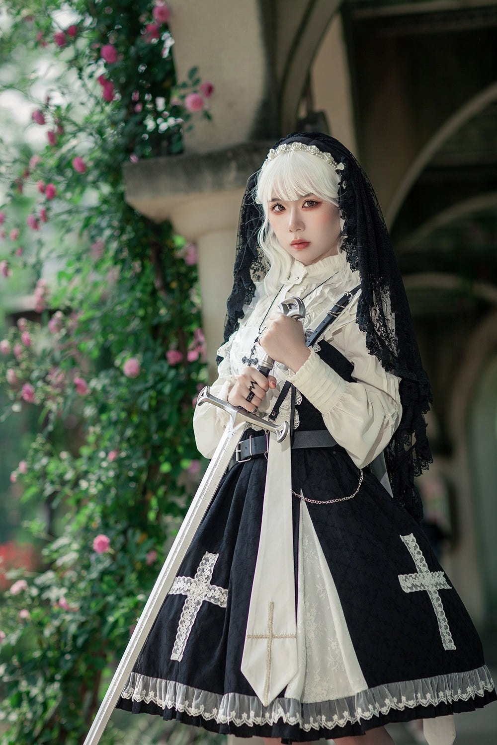 Breath of the Sky Cross Motif Jumper Skirt