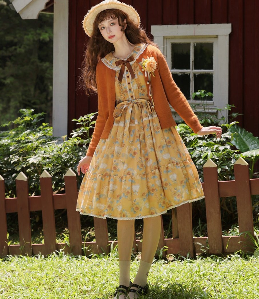 [Pre-order] Gardening Sunflower Daily Dress