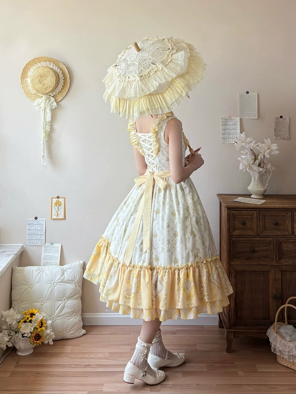 【受注予約7/14まで】Pathwork Garden カントリー風ジャンパースカート