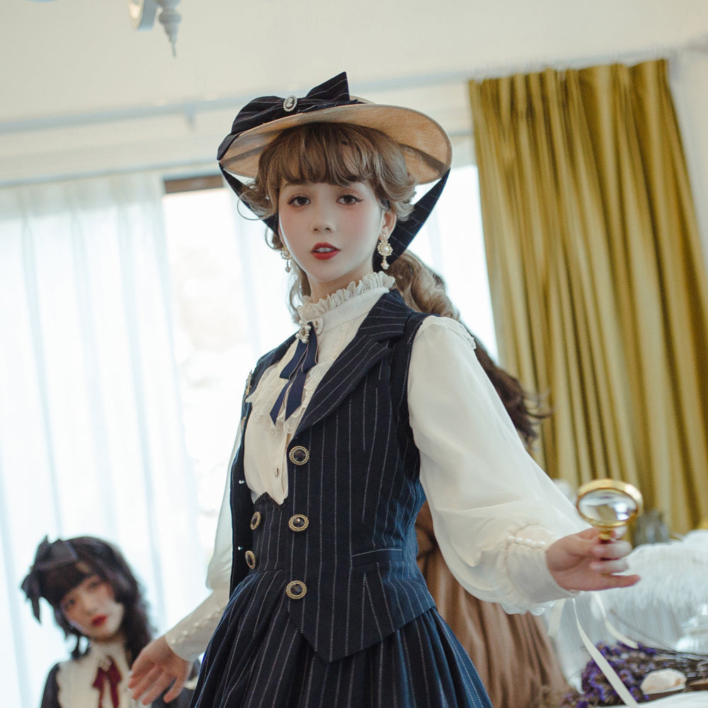 [Pre-order] British Classical Lolita Vertical Striped Vest