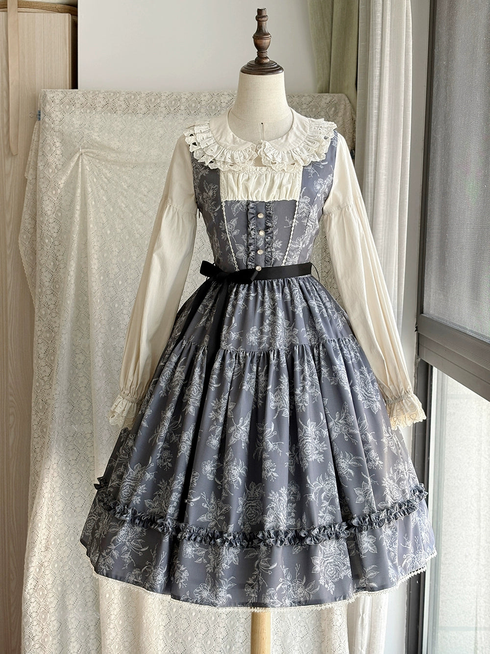 【予約販売】Sketch Wild Rose ジャンパースカート プリントタイプ