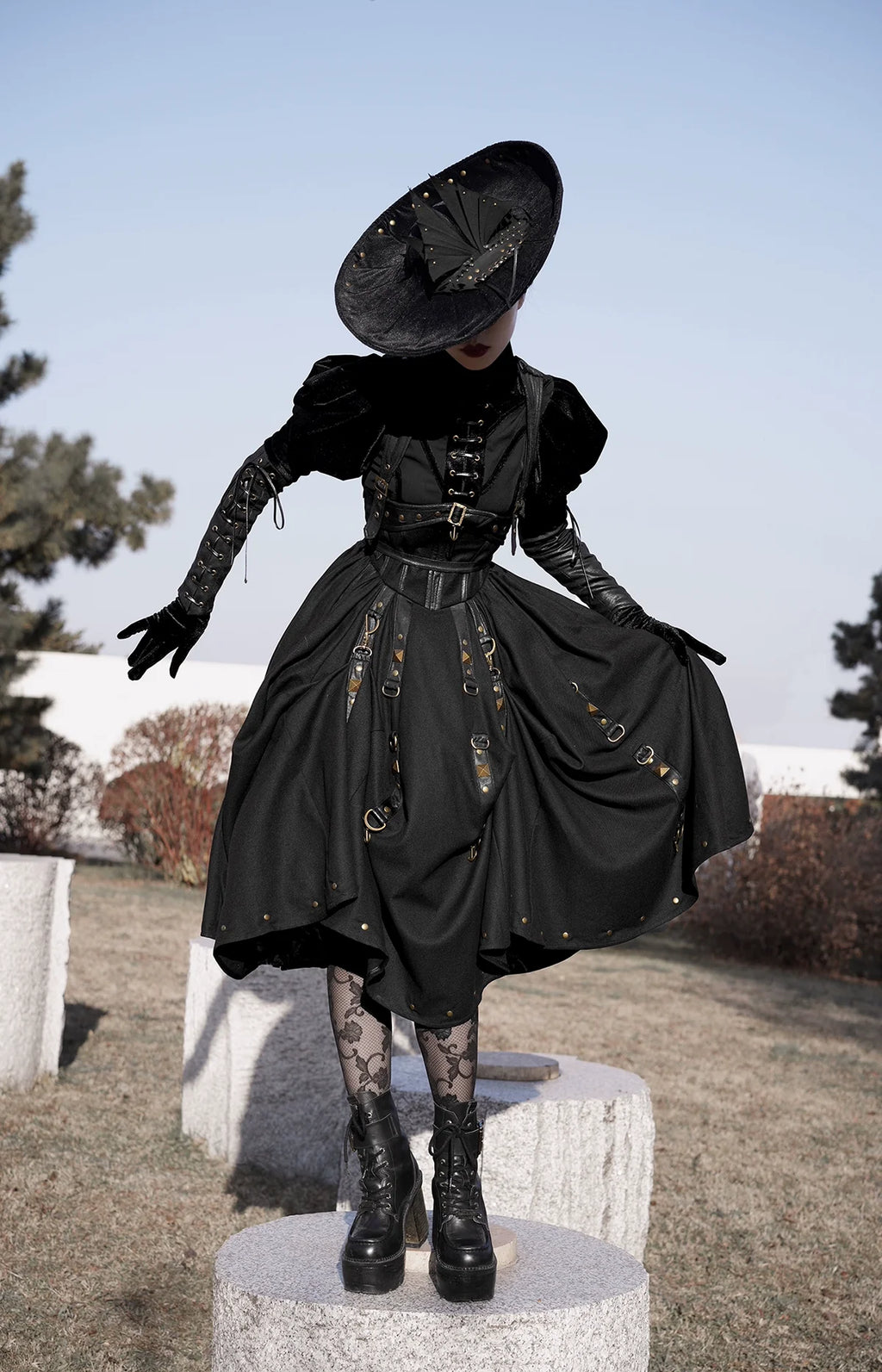 [Pre-order] Ghost Ship Faux Leather Top and Jumper Skirt