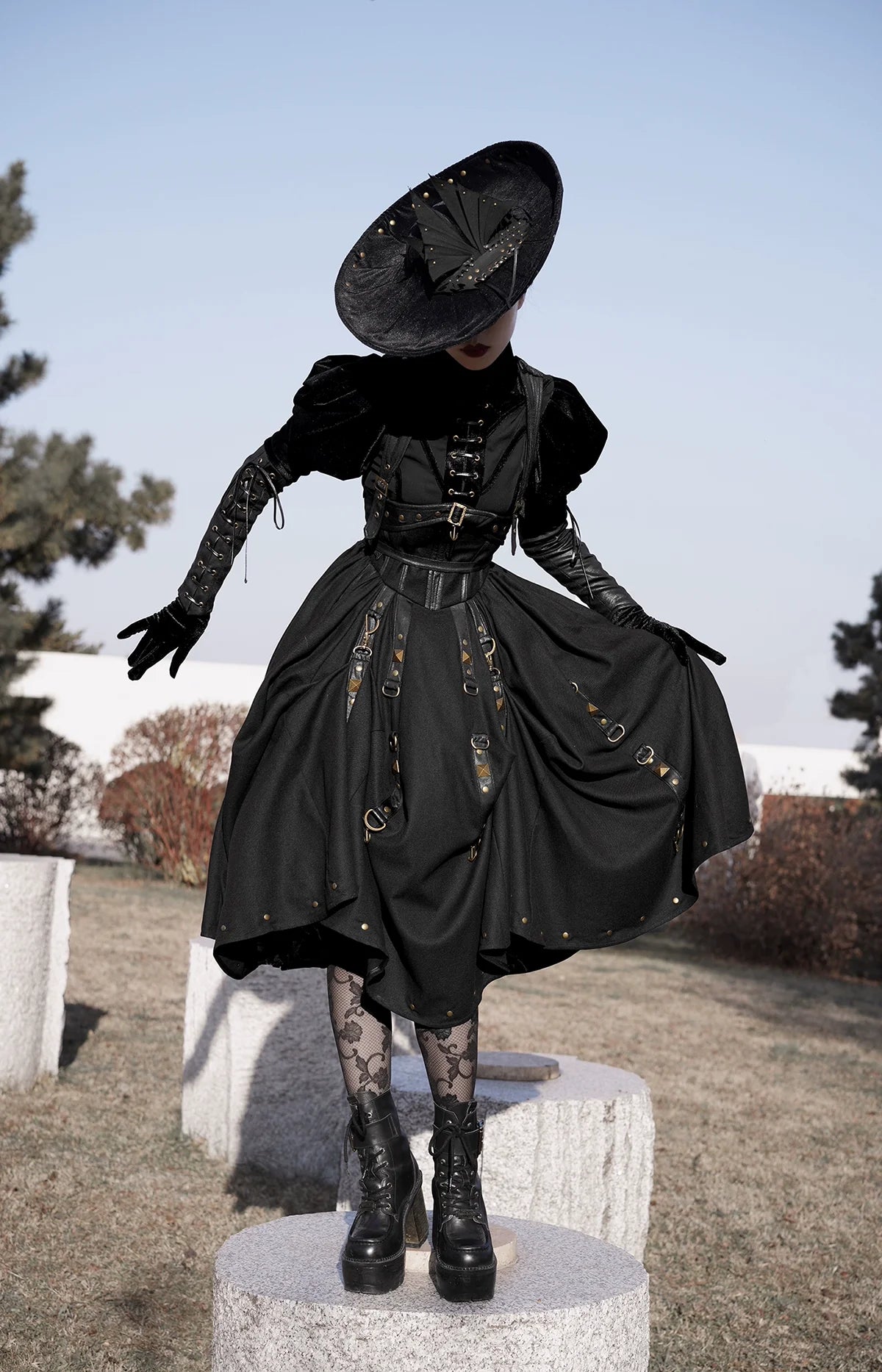 [Pre-order] Ghost Ship Faux Leather Top and Jumper Skirt