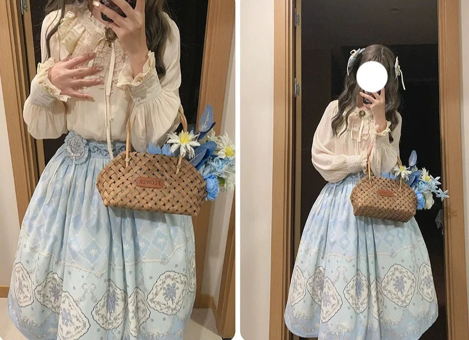 Forget Me Not Pastel Print Skirt