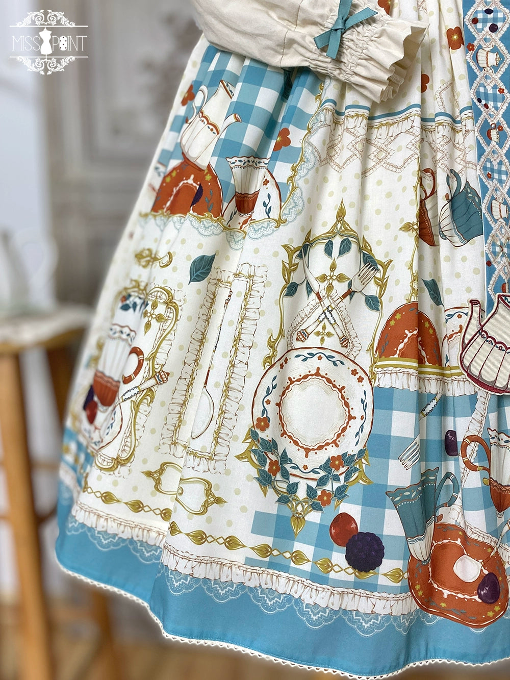 【予約販売】Picnic Tea Party 2wayサロペットスカート