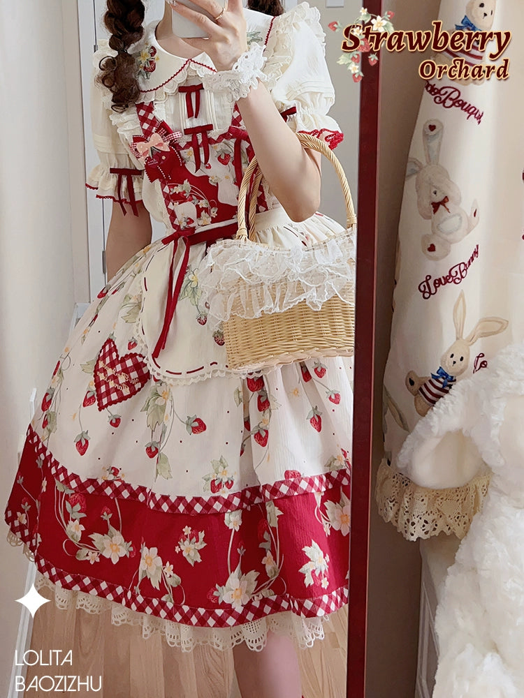 Strawberry Orchard Strawberry Suspender Skirt