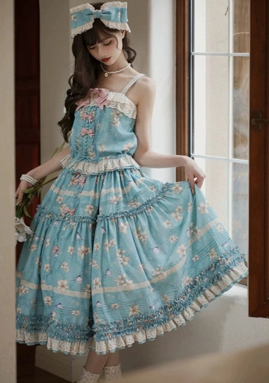 Lily and Wind Classical Print Skirt and Top