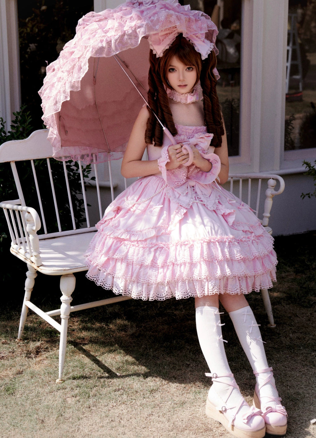 [Pre-orders available until 2/16] Pure Love Heart Language Ribbon and Lace Jumper Skirt