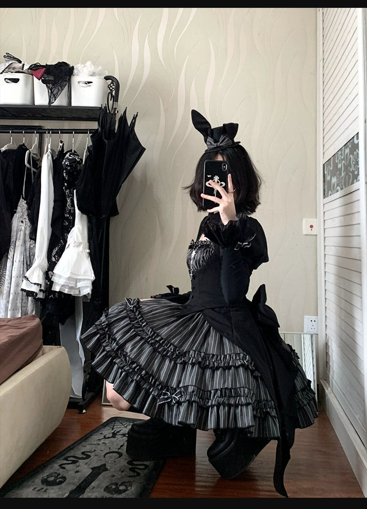 [Pre-orders available until 9/18] Duke of the Trap Rabbit Striped Dress