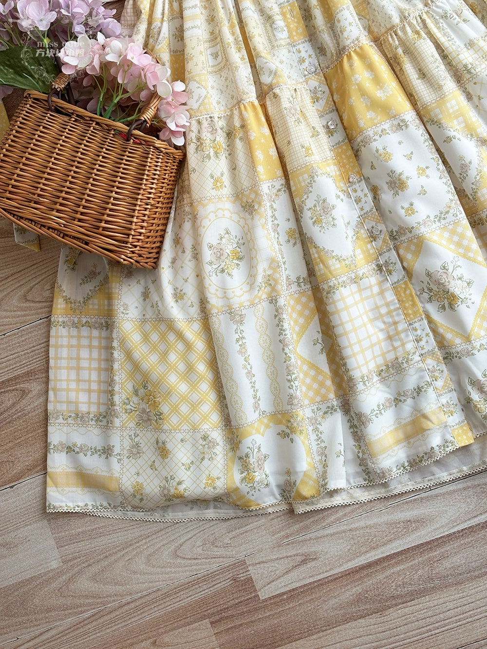 【受注予約7/14まで】Pathwork Garden カントリー風半袖ワンピース