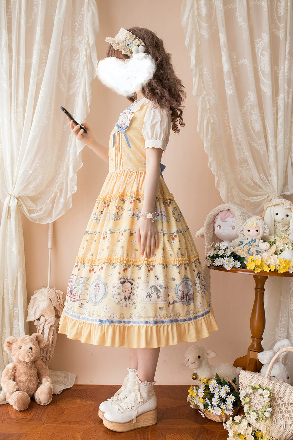 【予約販売】Sweetie Sheep プリントジャンパースカート
