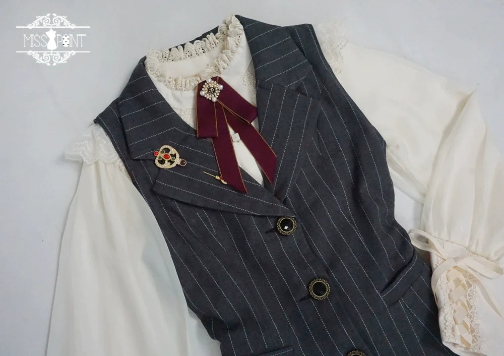 [Pre-order] British Classical Lolita Vertical Striped Vest