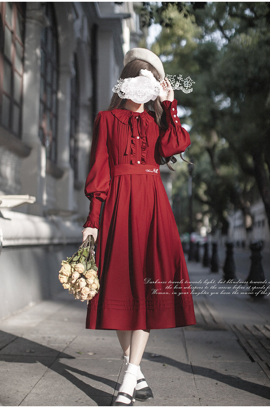 Winter Love Frill Gathered Dress Set