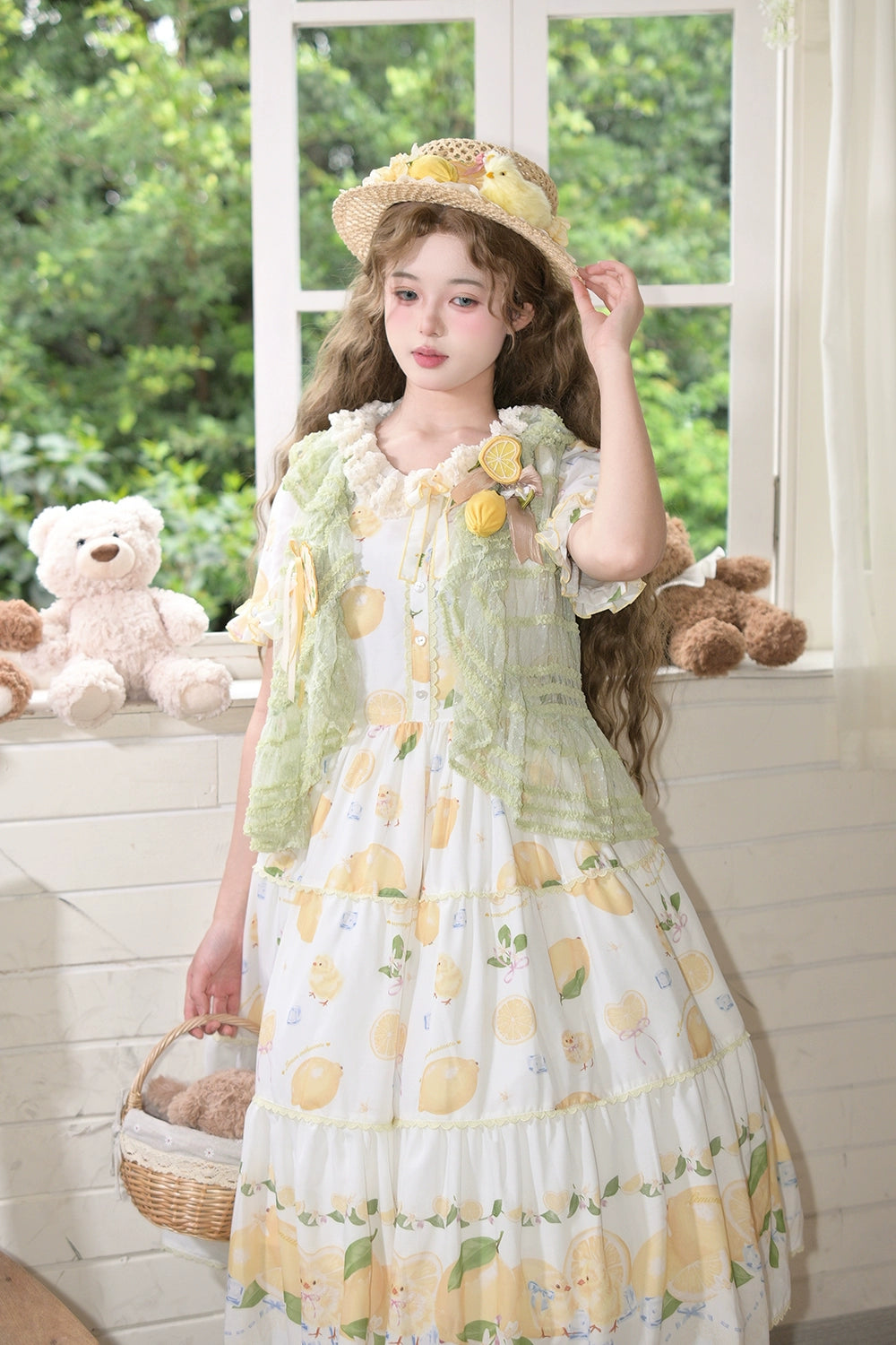 【予約販売】Lemon Sweetie プリント半袖ワンピース・デイリータイプ