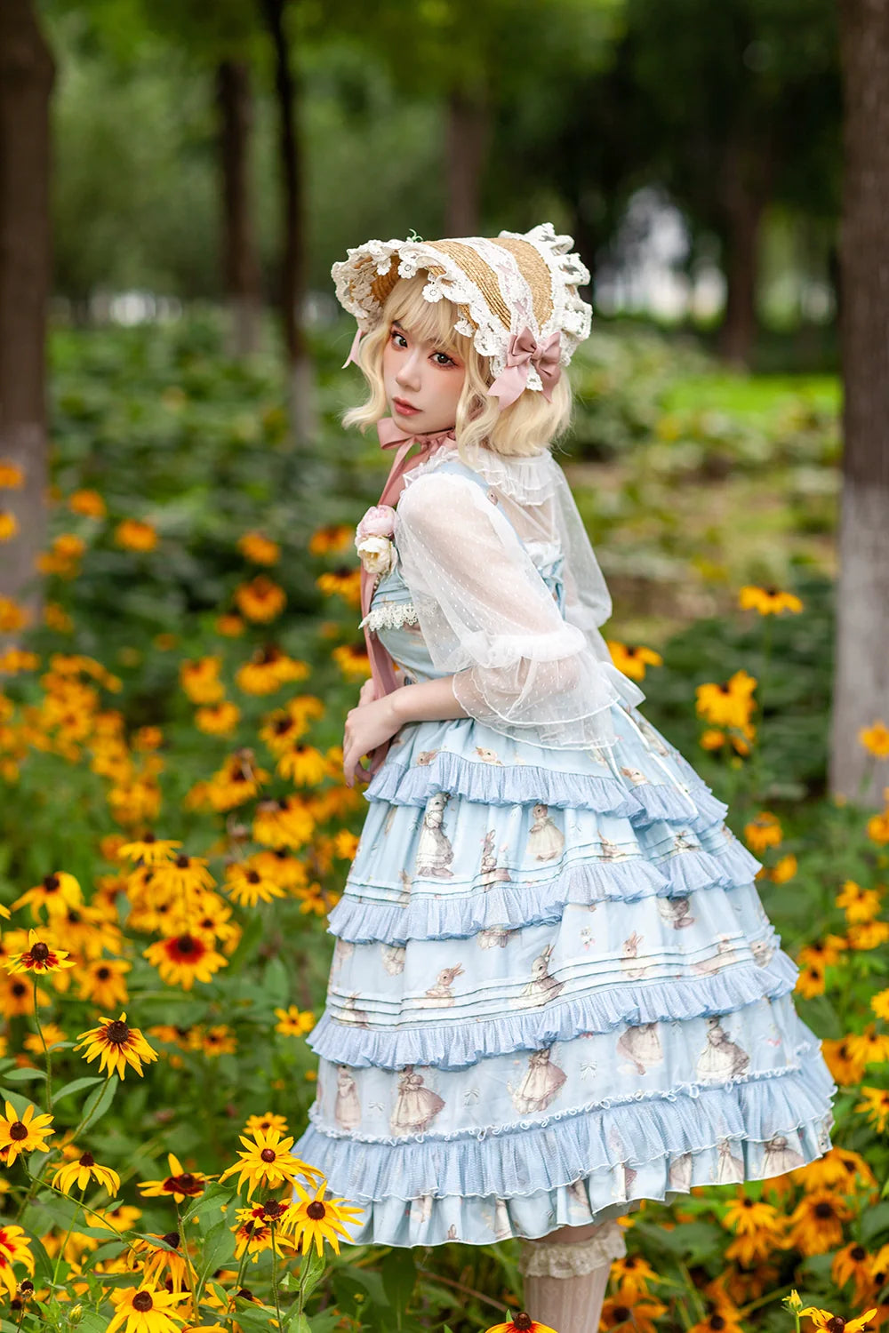 Wild Rabbit front button jumper skirt