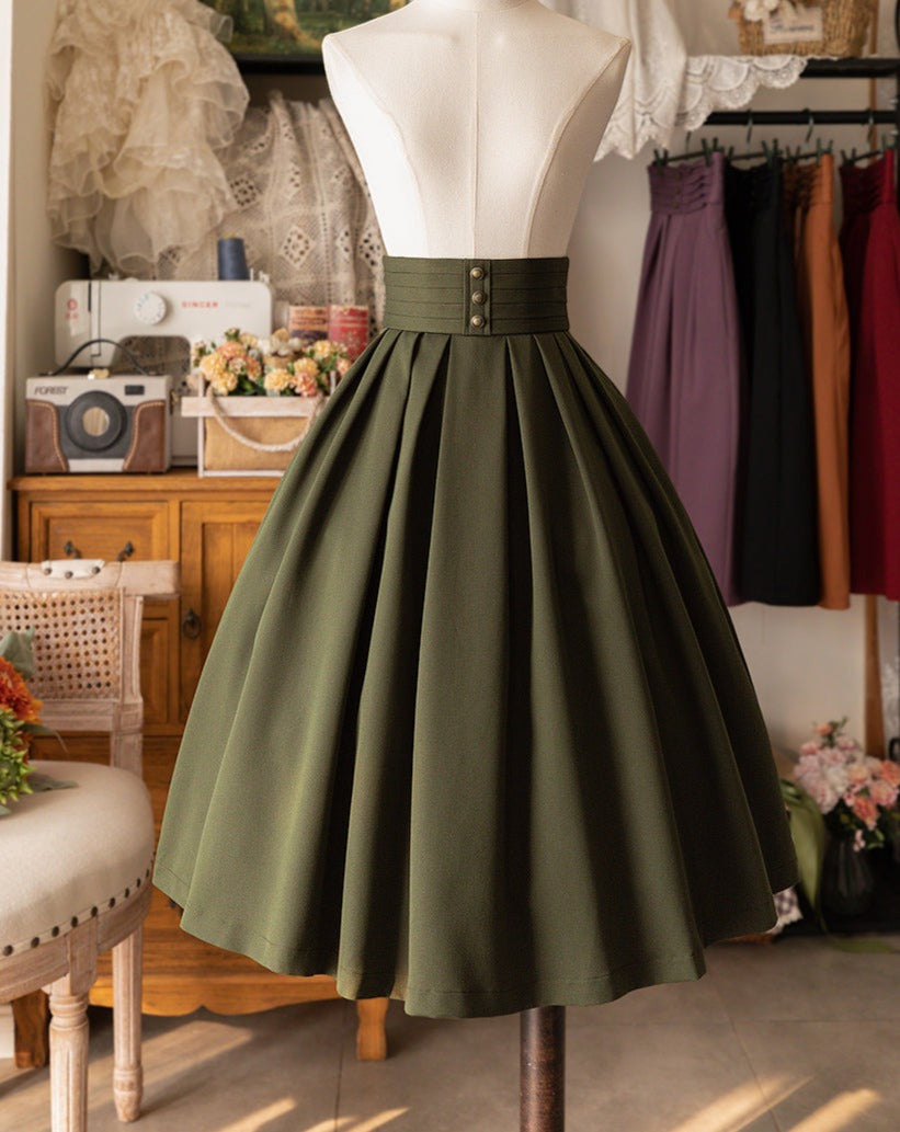 [Pre-order] Forest Basket 4.0 tuck skirt with ribbon hair accessory