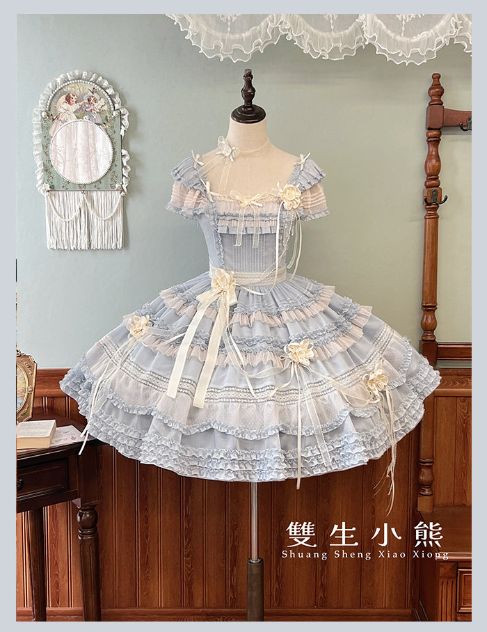 【受注予約4/28まで】Camellia Dream スクエアネックワンピース・ショート丈