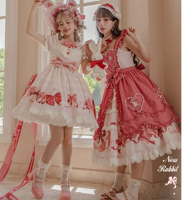 【受注予約6/11まで】Bow Rabbit ティアードジャンパースカート