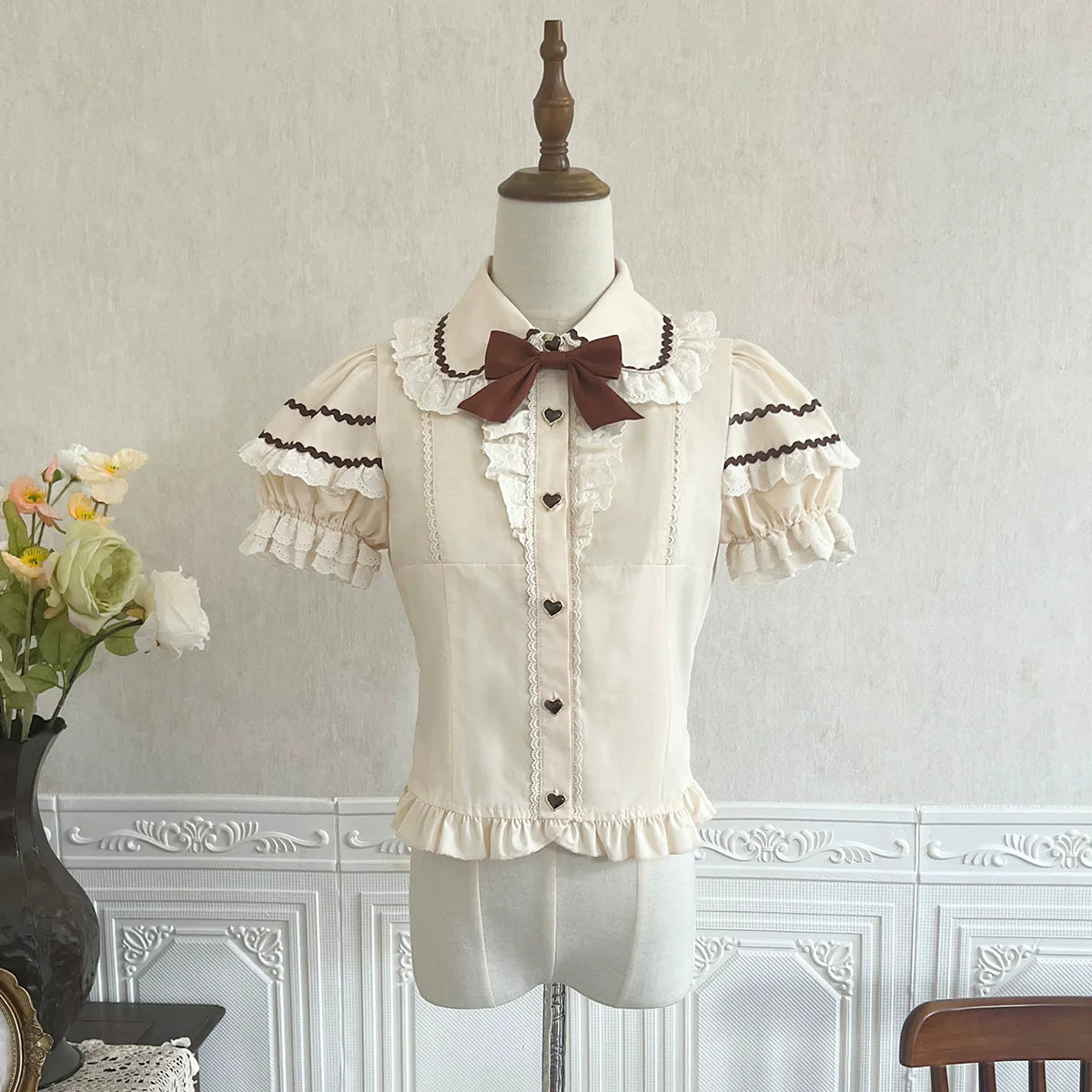 White &amp; milk chocolate jumper skirt and blouse