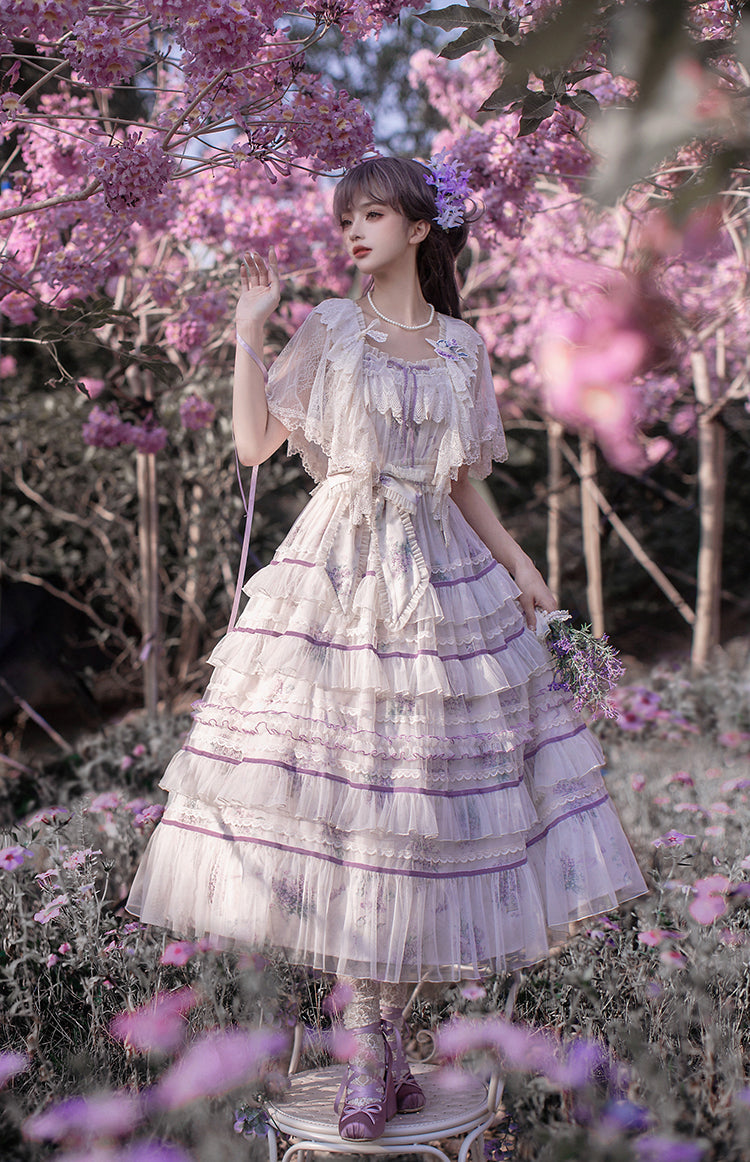 [Pre-orders available until 3/12] The Veil of the Flora Tiered Jumper Skirt