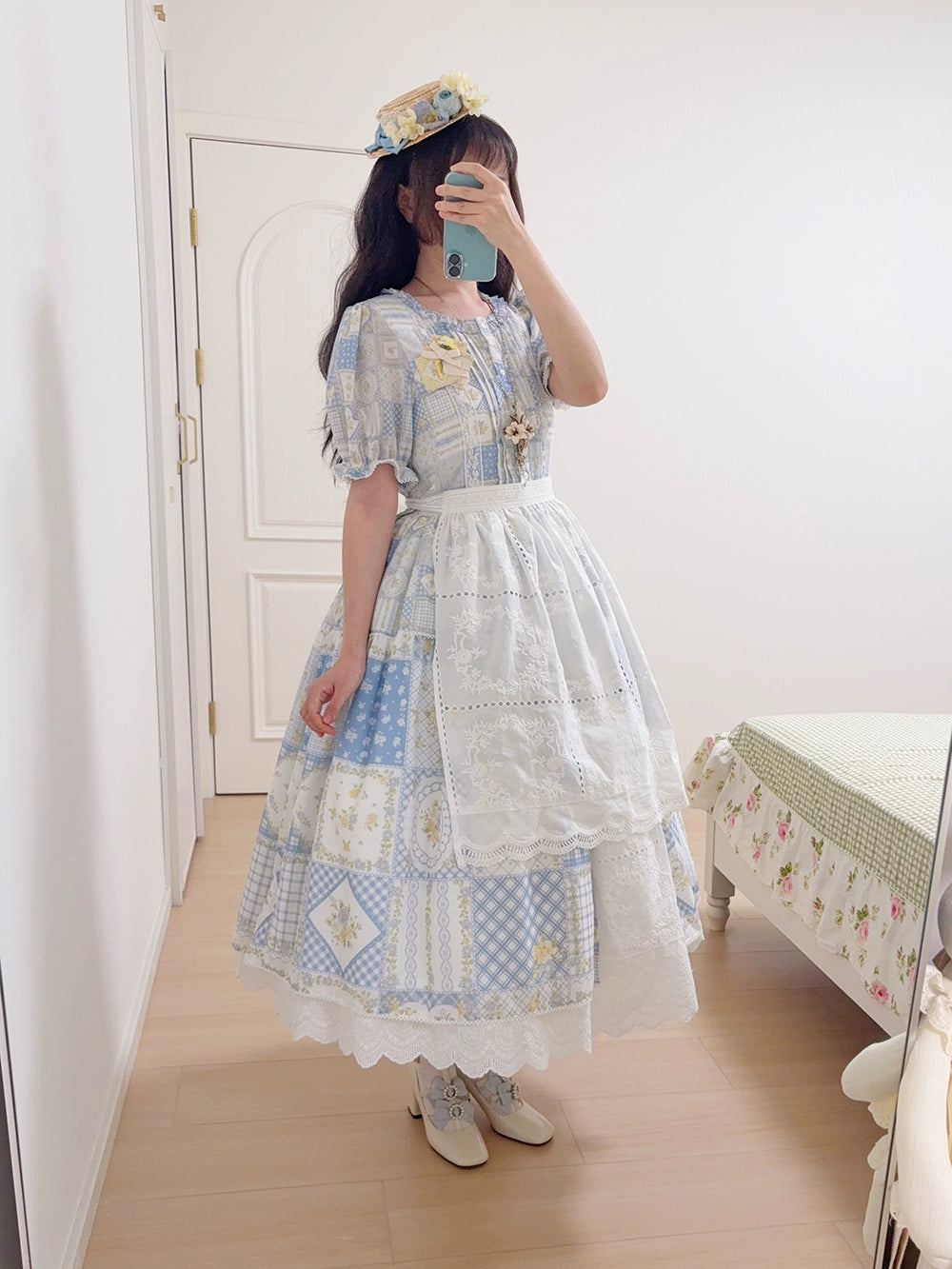 【受注予約7/14まで】Pathwork Garden カントリー風半袖ワンピース