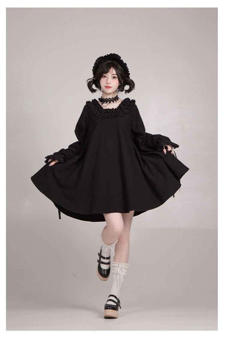 十六夜 和風メイドワンピースセット ショート丈