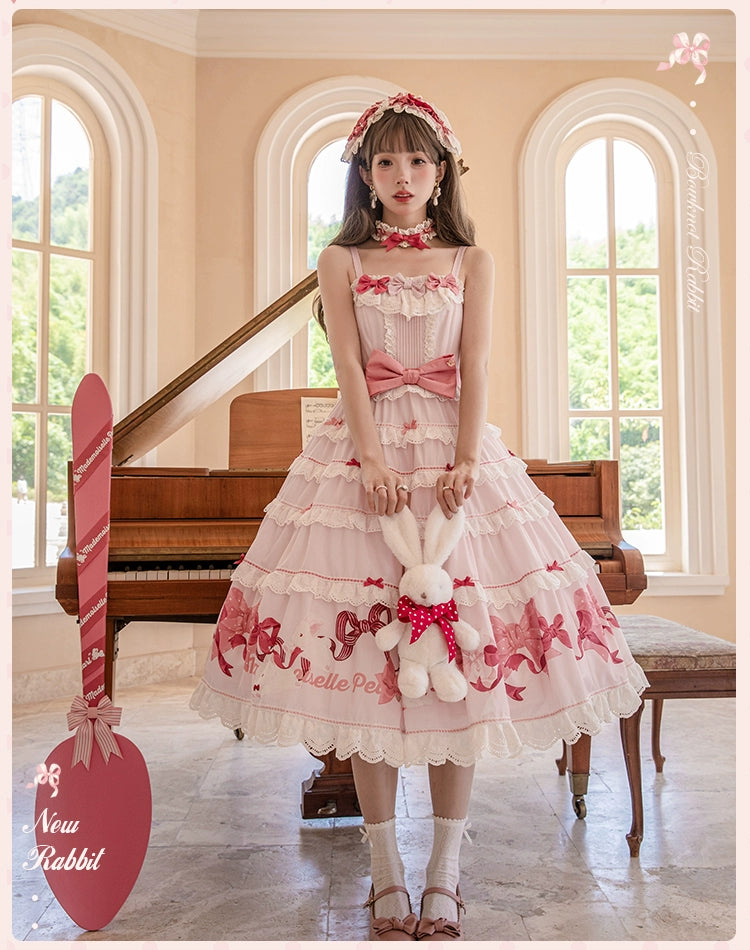 【受注予約6/11まで】Bow Rabbit ティアードジャンパースカート