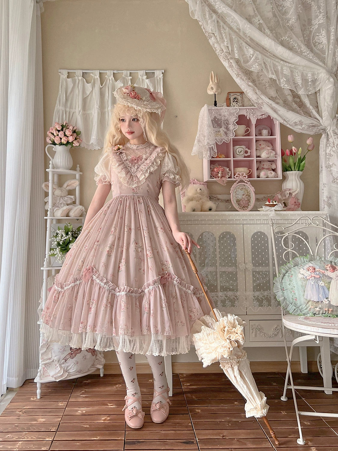 Daydream Rosa Classical rose pattern dress