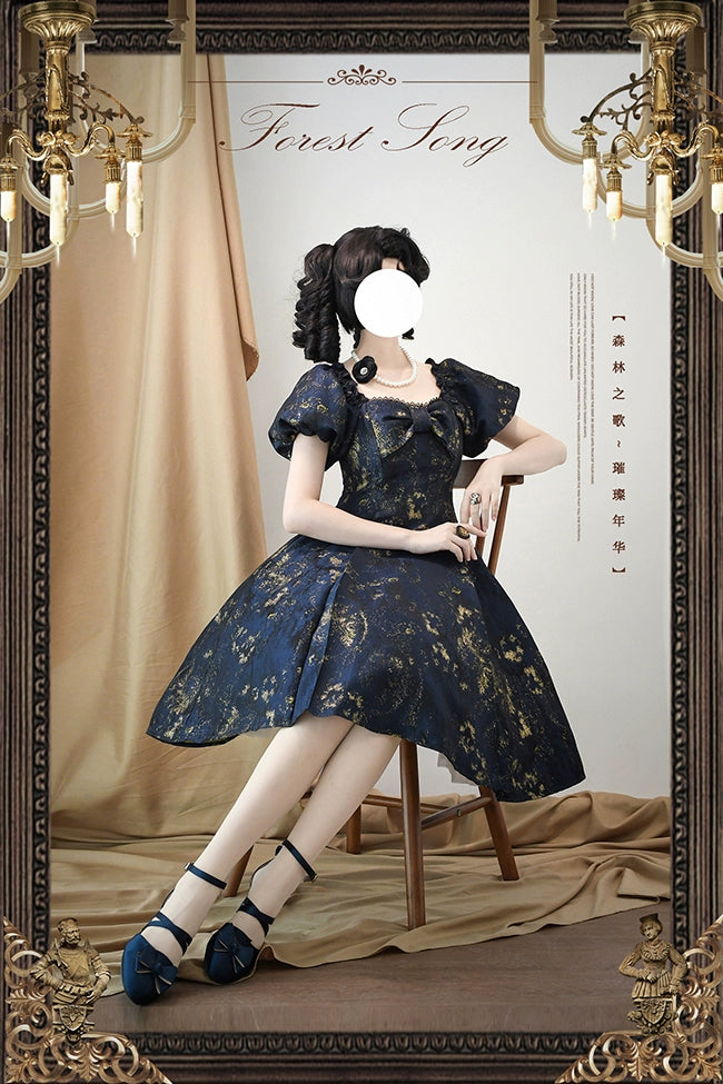 [Pre-orders available until 9/5] Brilliant Years Elegant foil-stamped short dress