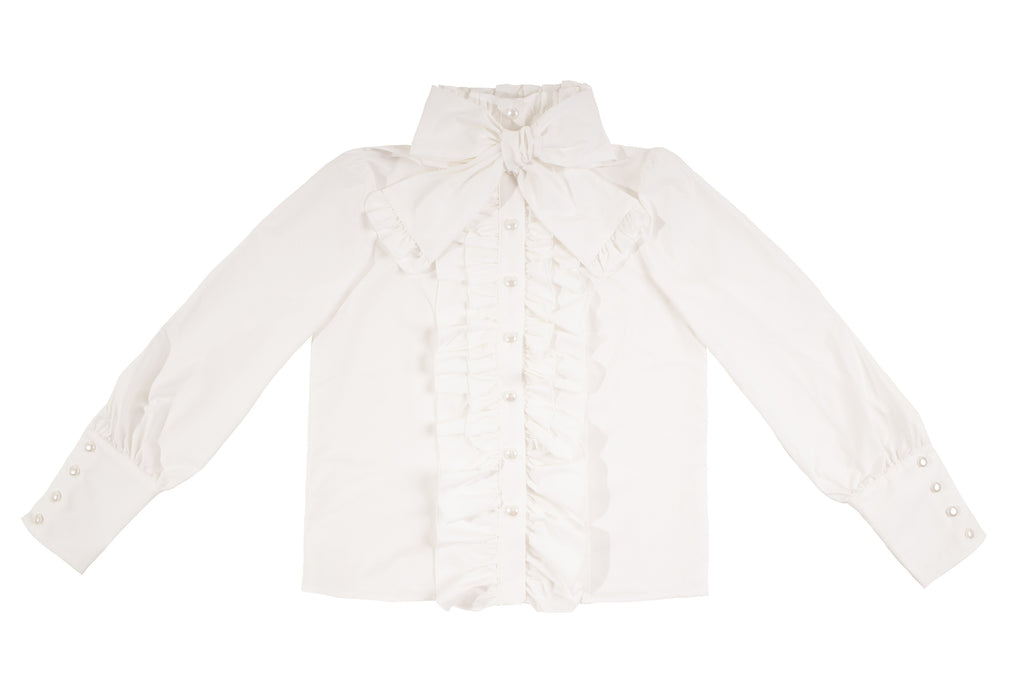 Doll's House Ribbon tie ruffle blouse 5 colors