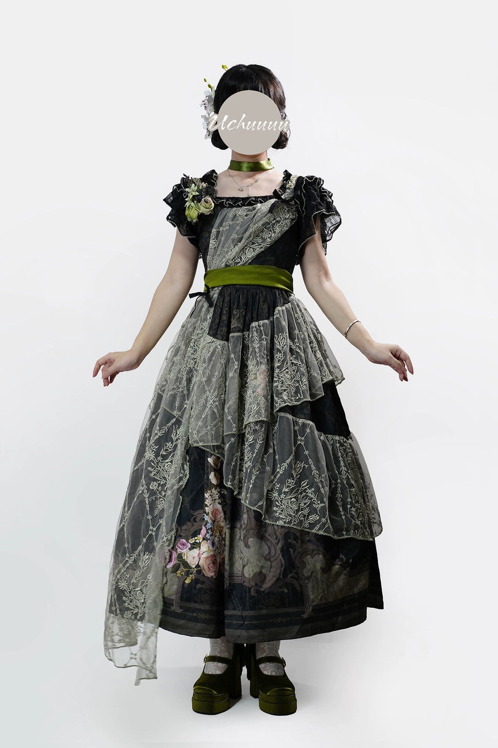 【受注予約1/23まで】Anthea Garden ジャンパースカート2型・花柄プリントあり