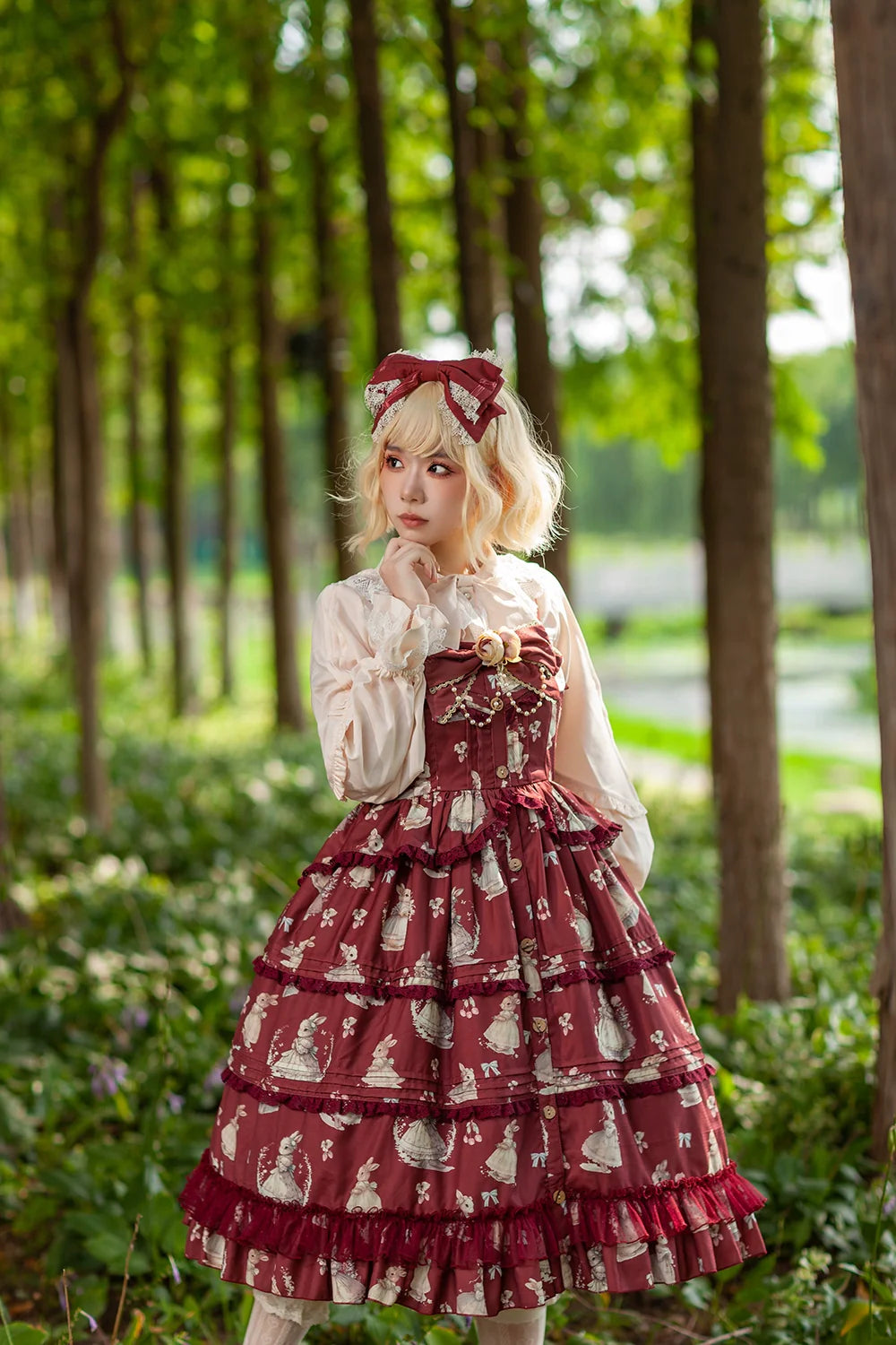 Wild Rabbit front button jumper skirt