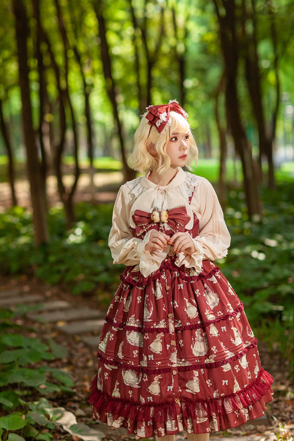 Wild Rabbit front button jumper skirt