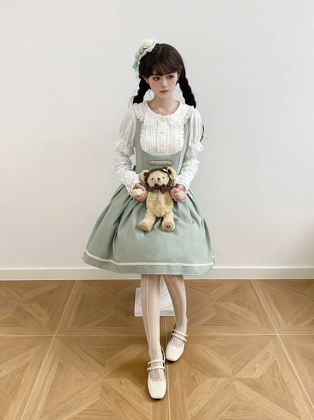 [Resale/Pre-orders available until 10/28] Bright Moon Corset Jumper Skirt, Plain Type [Light Green]