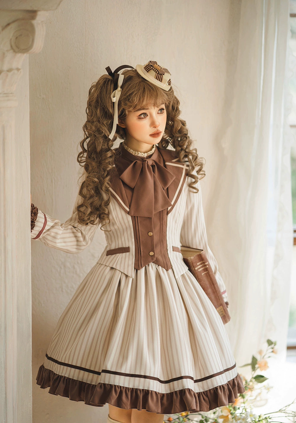 【受注予約12/4まで】Classic Chocolat Stripe ストライプショートジャケット